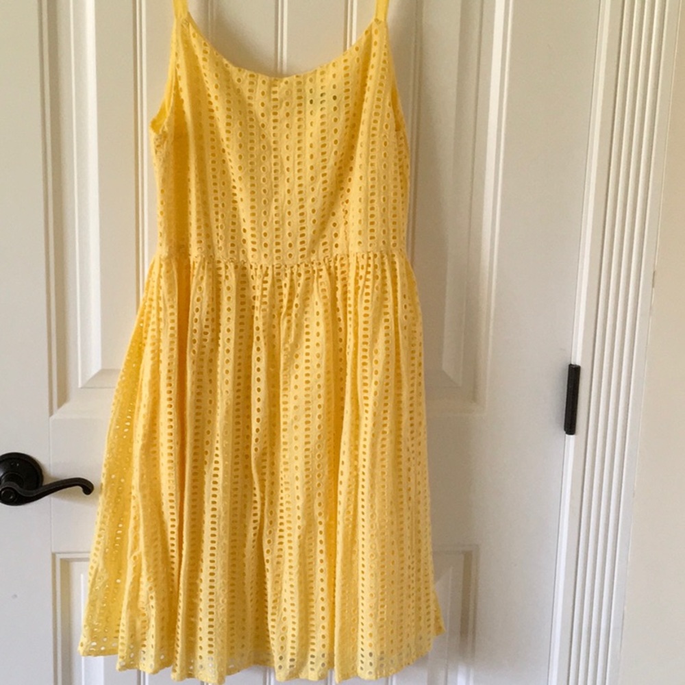 Yellow eyelet dress